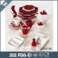 Heat resistant competitive price bright red unique stoneware dinnerware set